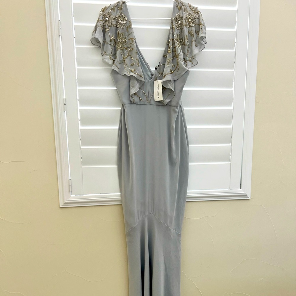 Virgos Lounge grey embellished gown.